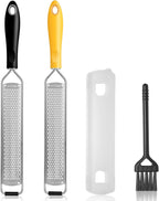 Premium Lemon Zester Grater,Kitchen Tool for Parmesan Cheese, Lemon, Ginger, Garlic, Nutmeg, Chocolate, Vegetables, Fruits,Sharp Stainless Steel Blade,Dishwasher Safe (Black+Yellow)