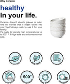LE TAUCI Large Soup Bowl 42 OZ, Ceramic Kitchen Bowl Set for Soup, Pho, Chip, Pasta, Fruits, Salad, Noodle and Ramen- 7 Inch, Set of 4, Arctic white
