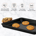 Nonstick Ceramic Bakeware Set – 8 Piece Baking Pans Set, Oven Safe to 450°F, Includes Muffin Pans, Cookie Sheets, Loaf, Roaster, Round & Square Pans, BPA-Free
