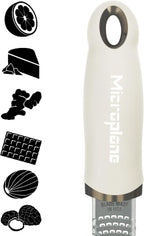 Microplane Zester Grater in Cashmere Beige for Citrus Fruits, Hard Cheese, Ginger, Chocolate and Nutmeg with Fine Stainless Steel Blade - Made in USA
