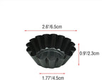 12 Pack Mini Tart Pan, Non-stick Carbon Steel Tart Molds, Pie Mould, Muffin Cupcake Pudding Maker - for Pies, Chinese Tart, Cakes (Size 2.6"x0.9")
