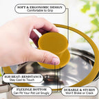 JoyTube Universal Pot Pan Lids Replacement Knob, Silicone Heat Resistant Pan Cover Holding Handles BPA Free Dishwasher Safe Fits Skillets and Kitchen Cookware (Pack of Two-Orange)