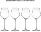 JoyJolt Layla Italian Red Wine Glasses, Set of 4, 17 oz Clear – Made in Europe