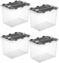 Superio 26 L Deep Storage Container with Hinged Lid (4 Pack)