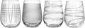 Rolf Glass Symmetry Stemless Wine Glass| 17oz Stemless Tumblers | Proudly Made in the USA | Lead-Free and Diamond-Wheel Engraved | Set of 4