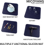 Silicone Dish Drying Mat for Multiple Usage,Easy clean,Eco-friendly,Heat-resistant Silicone Mat for Kitchen Counter or Sink,Refrigerator or Drawer Liner Navy Blue 2XL 24 inches x 18 inches