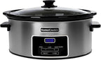 HOMECOOKIN 6-Quart Digital Programmable Slow Cooker with Timer - Small Kitchen Appliance for Family Dinners - Serves 6+ People - Heat Settings: Keep Warm, Low and High