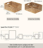 StorageWorks Extra Large Wicker Baskets for Organizing, Water Hyacinth Storage Basket with Built-in Handles, 1 Pack
