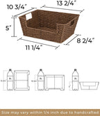 StorageWorks Round Paper Rope Woven Basket for Pantry Organizers and Storage, Stackable Pantry Storage Baskets for Shelves, Brown, 2-Pack