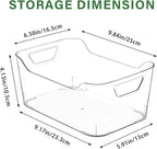 12 Pack Clear Plastic Storage Bins, Pantry Organizers and Storage, Clear Pantry Organizer Bins, Plastic Containers with Handle for Kitchen,Freezer,Cabinet,Closet,Bathroom Under Sink Storage