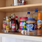 3 Pack Lazy Susan Organizer, Clear Lazy Susan Turntable Organizer for Cabinet, Kitchen, Refrigerator, Pantry, Bathroom, Rotating Spice Organization, 3 Size 9.25'' 10.6'' 12'', Acrylic