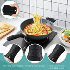 3 Pack Silicone Hot Handle Holders Cover, Assist Pan Handle Sleeve Pot,Non-Slip Pot Holder Sleeve,Frying Pan Casserole Oven Tray Baking Sheets Casserole Cookware(Black)