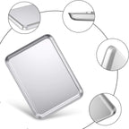 Baking Sheet Set of 2, Wildone Stainless Steel Baking Tray Cookie Pan, Size 20 x 14 x 1 Inch, Non Toxic & Heavy Duty & Easy Clean