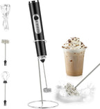 Milk Frother Handheld 2 Speed Adjustable Handheld Electric Foam Maker Milk Frother Handheld Rechargeable Electric Foam Maker with 2 Stainless Whisks For Latte, Cappuccino, Hot Chocolate, Egg