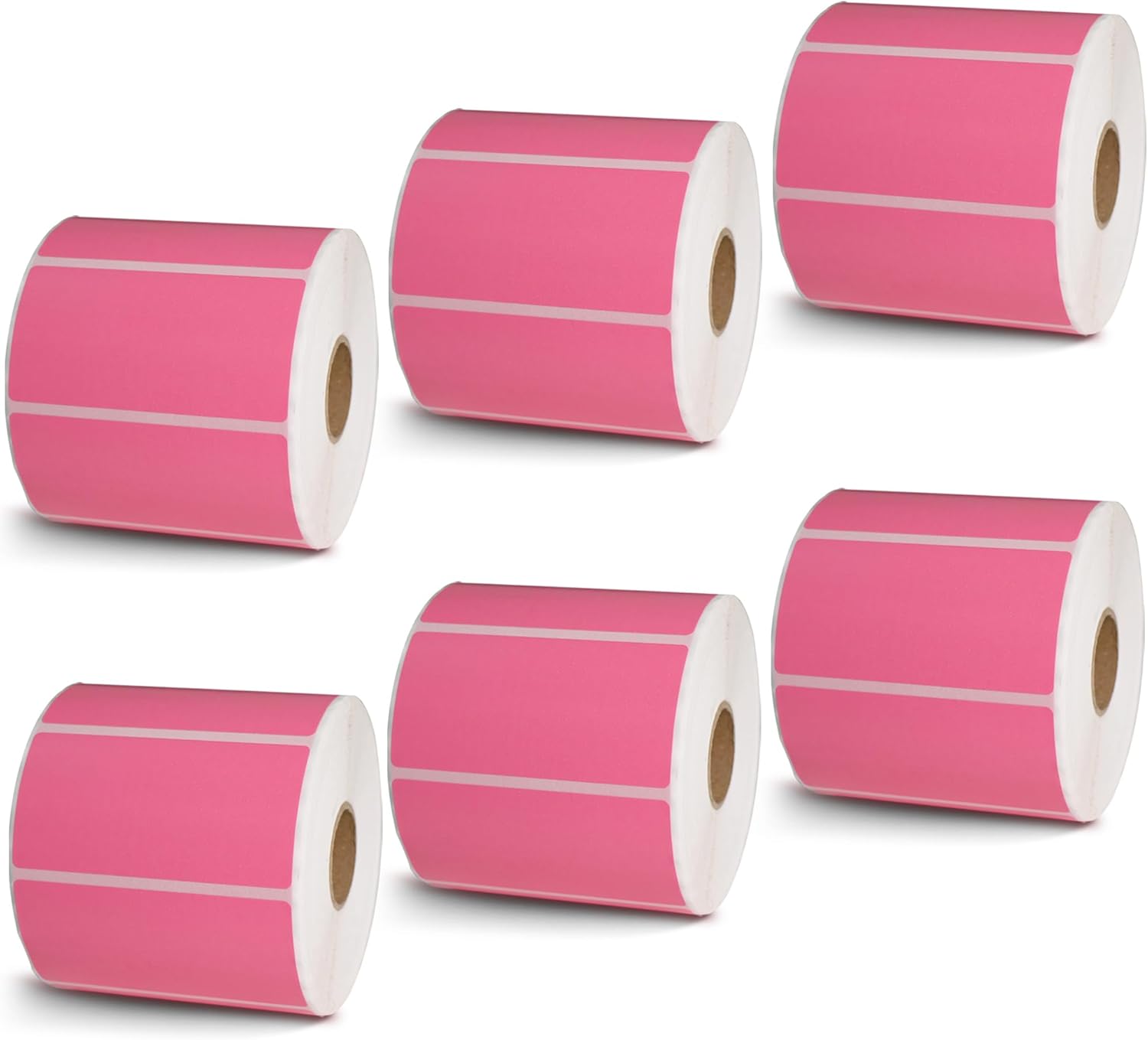 BETCKEY - 3" x 1.5" Barcode Shipping & Address Labels Compatible with Zebra & Rollo Label Printer,Premium Adhesive & Perforated[Pink, 6 Rolls, 5700 Labels]