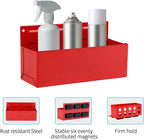 Magnetic Aerosol Spray Can Holder, Magnet Toolbox Bottle Holder, Tool Box Storage Rack for Garage and Home, Craft Workspace, Mechanic Paint Bottle Can Organizer, Red, 3"x8.3"