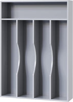 Bellsal Grey Utensil Organizer 10 Inch Silverware Tray for Drawer Utensil Holder Cutlery Organizer Kitchen Drawer Organizer 5 Compartment Small Narrow Bamboo