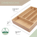 PALM NAKI Silverware Organizer Premium Bamboo Cutlery Organizer Tray - Kitchen Drawer Organizer for Silverware, Utensils - Flatware Organizers - Kitchen Organization (Natural Classic, 5 Slots)
