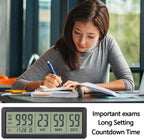 Digital Countdown Days Timer - Black Upgraded Big 999 Days Count Down Clock with Stand Strong Magnetic Back for Vacation Retirement Wedding Holiday