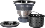 Kitchen Sink Drain 3-1/2 Inch Black Sink Drain Assembly Kit, Removable Deep Sink Strainer Basket with Sink Stopper/Sealing Lid for Home, Kitchen, Stainless Steel