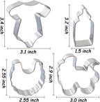 Baby Shower Cookie Cutters 8Pcs, Cute Shapes Baby Carriage Onesies Bottle Bib Clothes Elephant Bear Fondant Cutter, Sturdy Metal Biscuit Cutter Cookie Mold for Baby Shower Baking & Gift