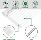 Roll Up Dish Drying Rack Over The Sink Kitchen Roll Up Sink Drying Rack Multipurpose Foldable Sink Drying Mat, Heat-Resistant, Anti-Slip & Anti-Rust Dish Rack for Kitchen, 17" x 13", White