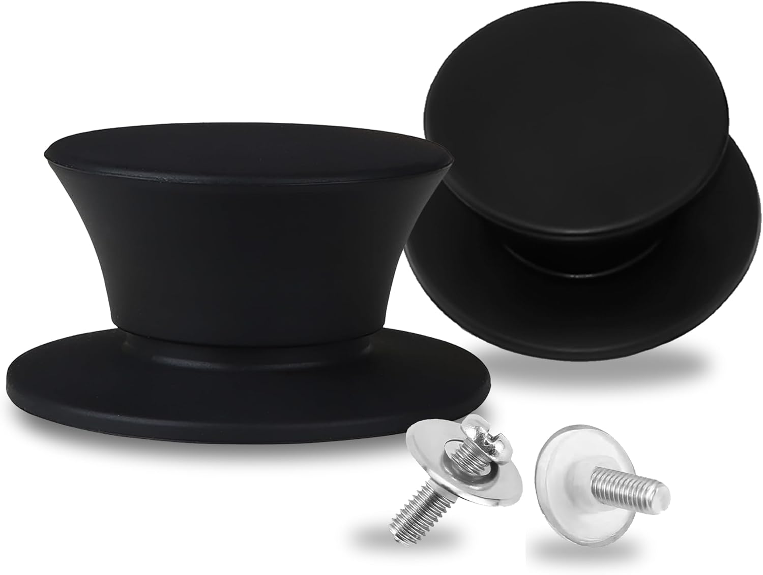 Replacement Silicone Knobs for Pot Lid, Soft Universal Pan Lid Handles - Heat Resistant and Non-Slip Holding Handle Knobs for Kitchen Cookware Lids and Covers - Dishwasher Safe (2 Pack)