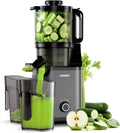 Cold Press Juicer, 5.7" Extra Large Feed Chute, Juice Extractor Machine with Dual Auger, Slow Masticating Juicer for Whole Vegetables and Fruits, High Juice Yield, Easy to Clean, BPA Free