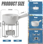 Artestia Butter Warmer for Seafood Set of 4, Ceramic Lobster Butter Warmers with 4 Pieces Tealight Candles for Melting Butter, Chocolate, with Handle, Dishwasher Safe, White