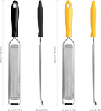 Premium Lemon Zester Grater,Kitchen Tool for Parmesan Cheese, Lemon, Ginger, Garlic, Nutmeg, Chocolate, Vegetables, Fruits,Sharp Stainless Steel Blade,Dishwasher Safe (Black+Yellow)