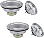 Artiwell 2-Pack Kitchen Sink Basket Strainer and Stopper, 3-1/2” Kitchen Drain Assembly with Strainer and Sink Stopper, Kitchen Sink Strainer with Stopper, Chrome Plated