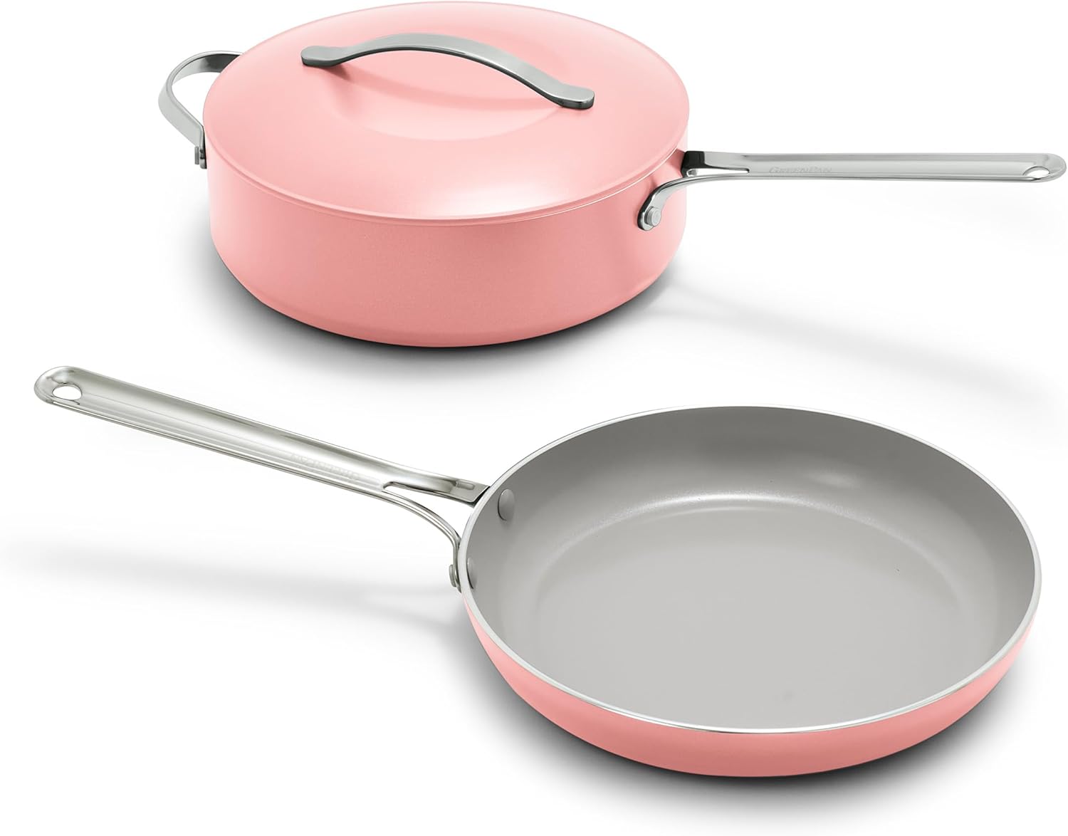GreenPan Nova 10” Frying Pan Skillet and 4.37QT Sauté Pan with Lid, Oprah’s Favorite Things 2024, PFAS-Free Ceramic Nonstick, Induction Suitable, Sear, Fry, Broil, Dishwasher & Oven Safe, Coral