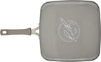 Rachael Ray Cook + Create Nonstick Stovetop Griddle/Grill Pan, Square, 11 Inch, Gray