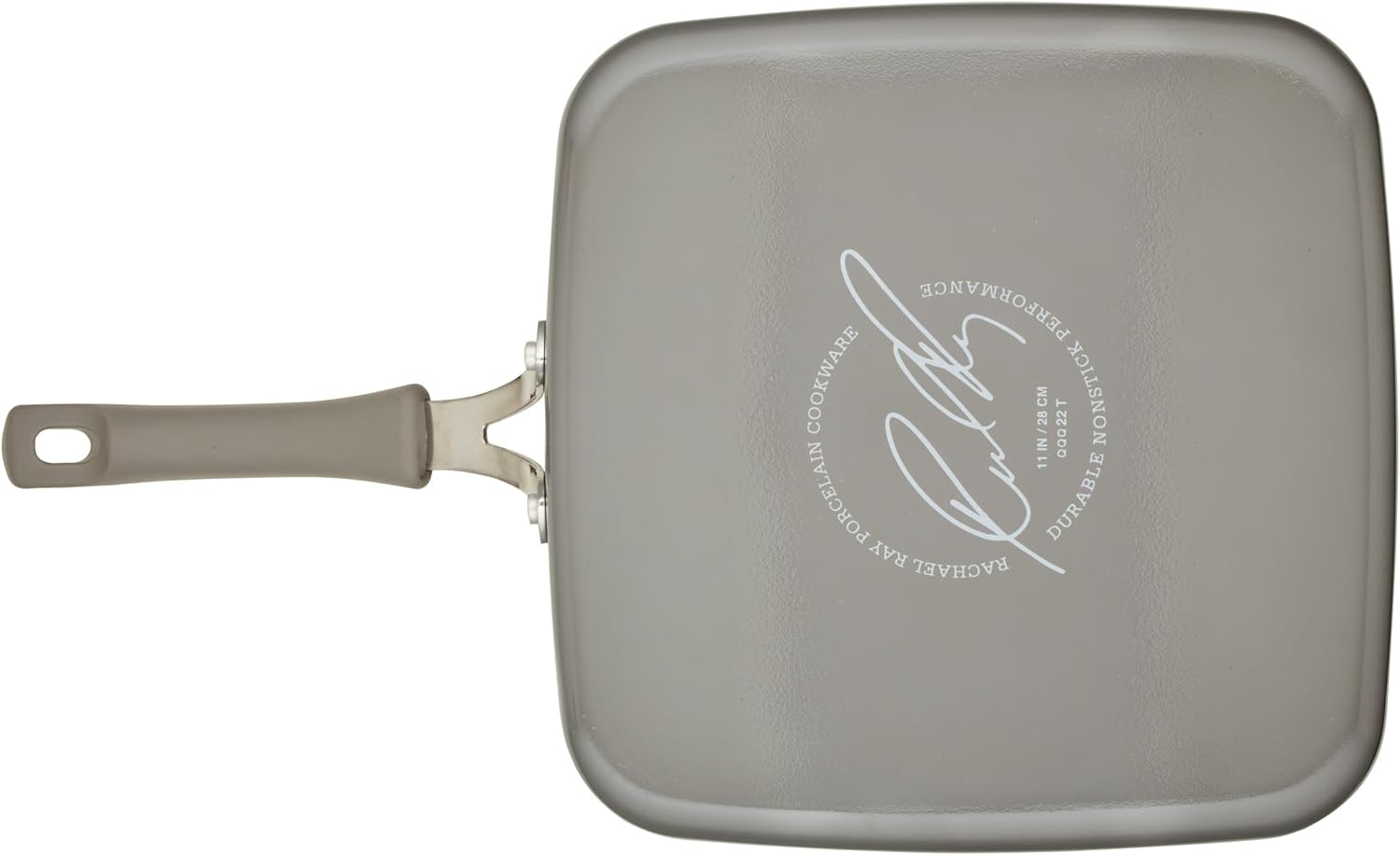 Rachael Ray Cook + Create Nonstick Stovetop Griddle/Grill Pan, Square, 11 Inch, Gray