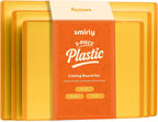 SMIRLY Plastic Cutting Board Set 3 Pieces, Non-Slip Dishwasher Safe Chopping Boards for Kitchen, Yellow