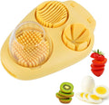 3 In 1 Egg Slicer, Stainless Steel Multipurpose Egg Cutter, 3 Way Egg Dicer for Hard Boiled Eggs, Grape and Tomato Chopper for Strawberry, Salad, Fruit and Vegetable (Yellow)