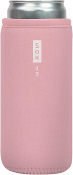Sok It CanSok Sleeve for Beer & Soda Insulated Neoprene Cover (Millennial Pink, 12oz Slim Can Sleeve)