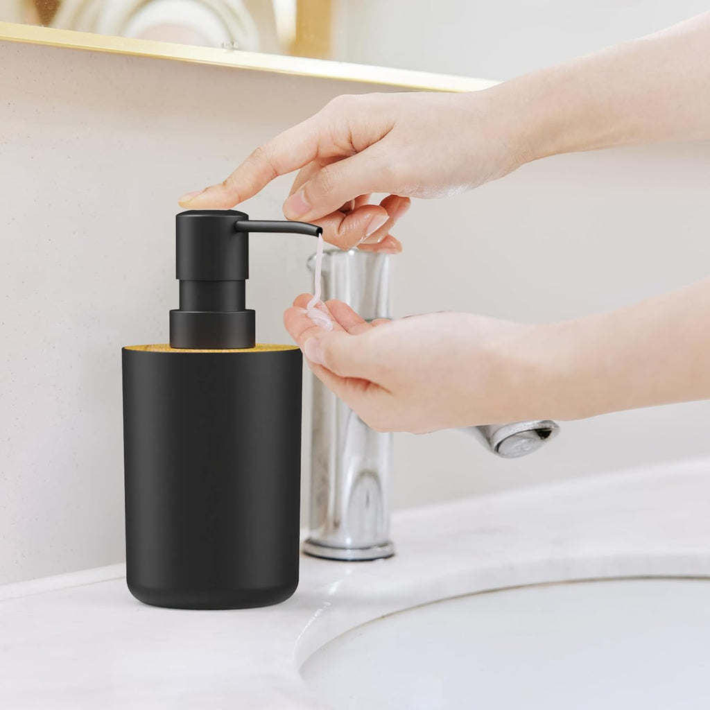 Soap Dispenser for Bathroom and Kitchen, 12oz Modern Minimalist Style Plastic matte white Empty Lotion Dispenser with Refillable Pump,Liquid Bottle for Hand Soap, Dish Soap,College Dorm Use