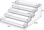 PMMASTO Widen Tiered Spice Rack, Seasoning Organizer, Clear Acrylic Vertical Shelves Can Organizer for Countertop, Cabinet, Pantry, Kitchen Organization and Storage - 5 Tier