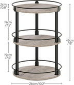 3-Tier Lazy Susan Organizer, Rotating Spice Rack, Spinning Organizer, Industrial Turntable Spice Rack Organizer for Cabinet, Kitchen Countertop, Greige and Black SR23BG