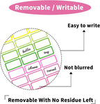 STARLIBOO Removable Freezer Labels,1x2 Inch Color Coding Removable Labels for Food Containers, Removable Label Easy Peel Off, Freezer Label to Write on/Waterproof (8 Colors,360 Pcs)