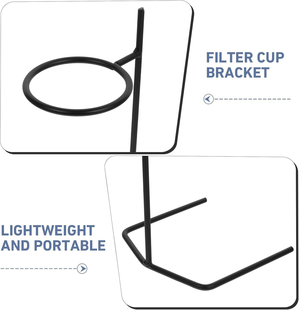 Housoutil Stainless Steel Coffee Dripper Stand Stand Coffee Station Filter Holder Maker Stainless Steel Rack - Black