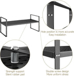 Hole Pattern Expandable Shelf Organizer,1Pack 10.2" Wide Easy to Assemble Cabinet Organizer Shelf, 16.5~27.1" Adjustable Height&Stackable Spice Organization for Cupboard, Black