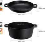 Overmont 2 in 1 Pre Seasoned Dutch Oven with Skillet Lid for Induction, Electric, Grill, Stovetop, BBQ, Camping (5 Quart)