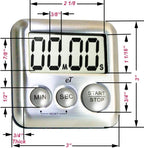 Elegant Digital Kitchen Timer Stainless Steel - Silver - Strong Magnetic Back - Kickstand - Loud Alarm - Large Display - Auto Memory - Auto Shut-Off - Model eT-26 (Silver 6-Pack) by eTradewinds