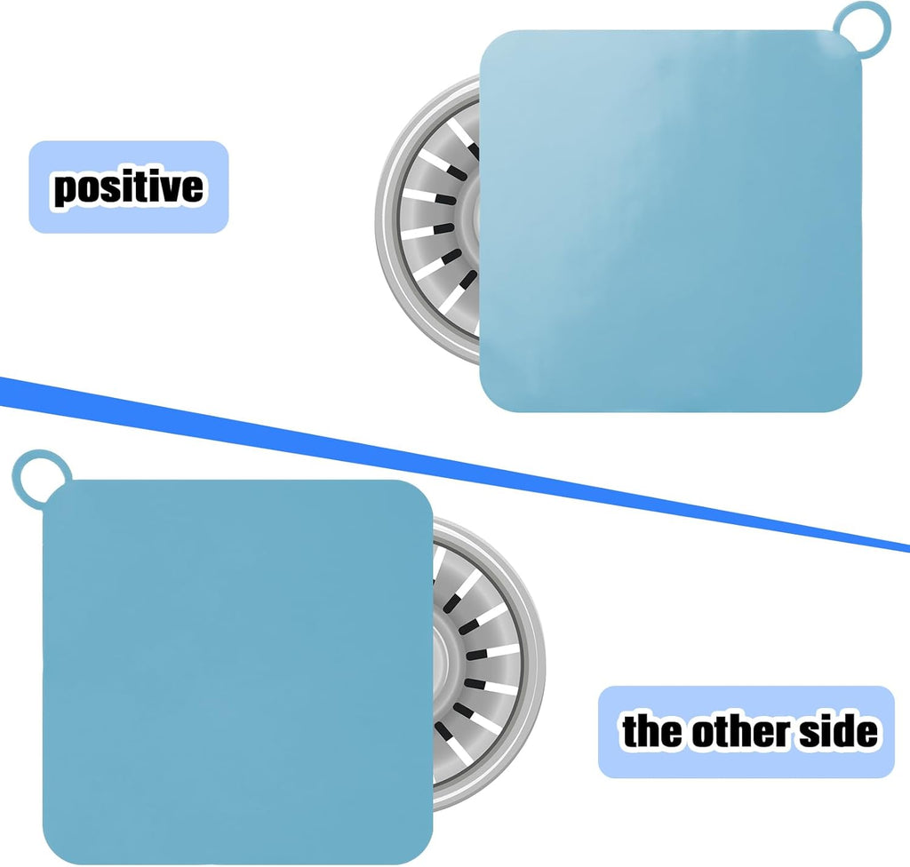 Yinkin 6 Pcs Drain Covers to Keep Bugs Out Silicone Shower Floor Tub Stoppers Bathtub Drain Stoppers Sewer Anti-Odor Mats Deodorizing Plugs for Bathroom(6 x 6 Inch,Square,Blue, Yellow and White)