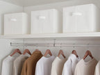StorageWorks Storage Baskets for Shelves, Foldable Fabric Closet Storage Bins with Handles, Fabric Storage Bins Clothes Organizer, White, 3-Pack, Extra Large