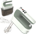 9-Speed Digital Hand Mixer Electric, 400W DC Motor, Hand Mixer electric Handheld with Snap-On Storage Case, Touch Button, Turbo Boost, 5x Stainless Steel Accessories (Light Green)