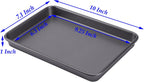 2 Small Baking Sheet 10 x 7.1 Inch (Inner 9.25 X 6.3) Mini Cookie Tray Toaster Oven 1/8 Sheet Pan Nonstick Thicken Heavy Carbon Steel No Warp Non Toxic Magnetic Bakeware