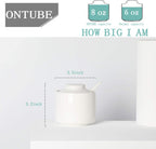 ONTUBE Ceramic Sugar Bowl with Lid and Spoon,Porcelain Seasoning Box Salt Bowl,8oz White